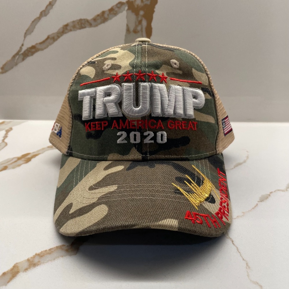 Trump 2020 45th President Signature 3D Embroidered Hat Camouflage USA MAGA NWOT